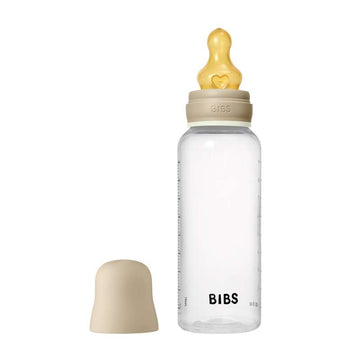 BIBS Bottle - Sutteflaskesæt - Plastik - Naturgummi/Medium Flow/Rund - 270ml - GLOW - Vanilla