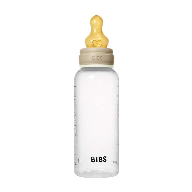 BIBS Bottle - Sutteflaskesæt - Plastik - Naturgummi/Medium Flow/Rund - 270ml - GLOW - Vanilla