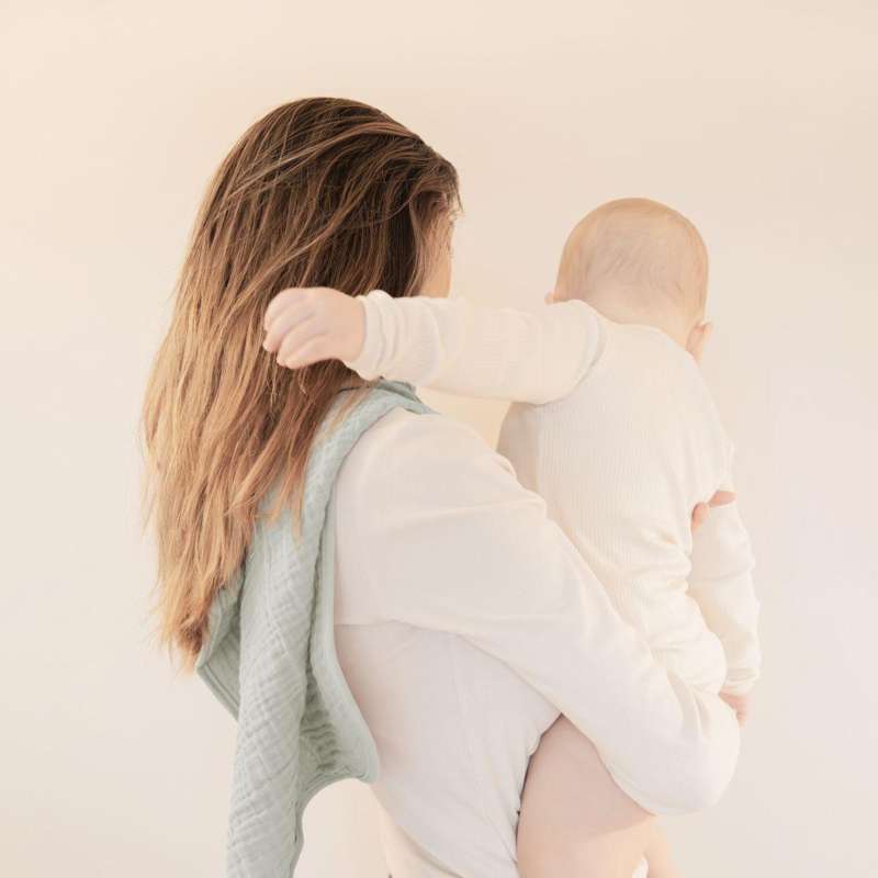 Leander Pusselunderlag till Matty och Matty Mini - Muslin - 2-pack - Pearl Grey/Sage Green 