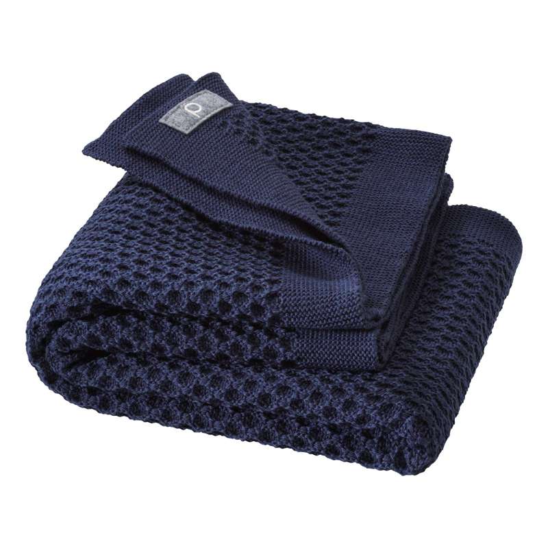 Disana Honeycomb Babytæppe - Merinould - 80x100 cm. - Indigo