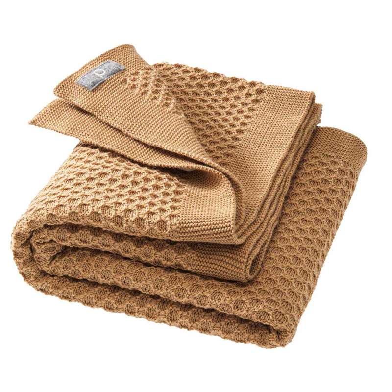 Disana Honeycomb Babyfilt - Merinoull - 80x100 cm - Karamell