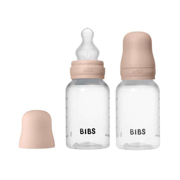 BIBS Flaska - nappflasksset - Plast - 2-pack - Silikon/Slow Flow/Rund - 150 ml - Blush 