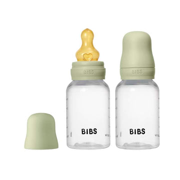BIBS Flaska - Nappflaskset - Plast - 2-pack - naturgummi/Slow Flow/Rund - 150ml - Sage 