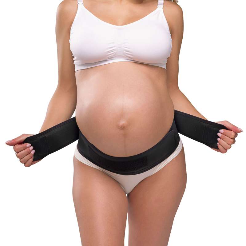 Mum to Be Støttebælte justerbart velcro - sort