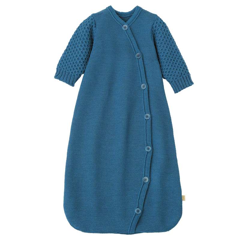 Disana Strikket Sovepose - Lange Ærmer - Merinould - 75 cm. - Dove Blue