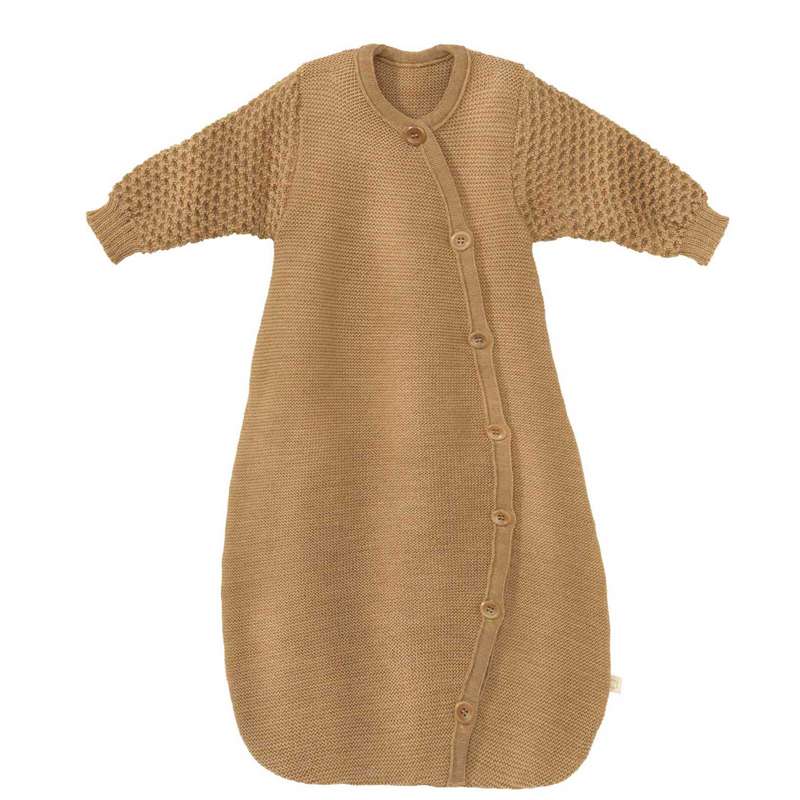 Disana Strikket Sovepose - Lange Ærmer - Merinould - 75 cm. - Caramel