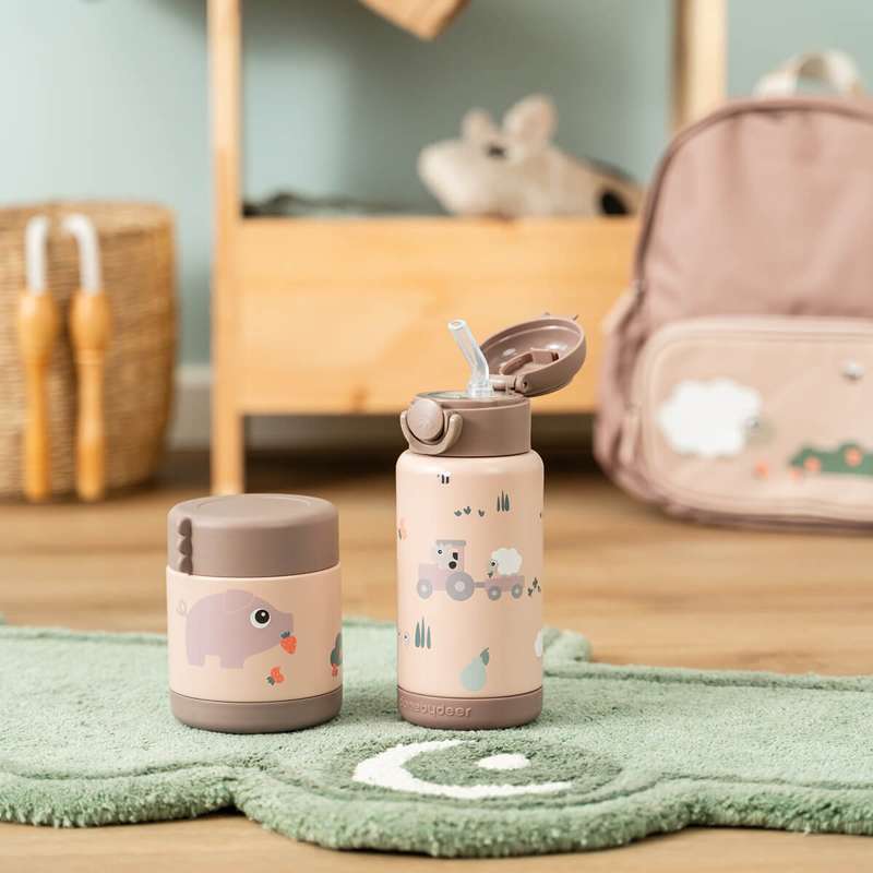 Done by Deer Termosflaska m. sugrör - Celebration - 340 ml - Puder 