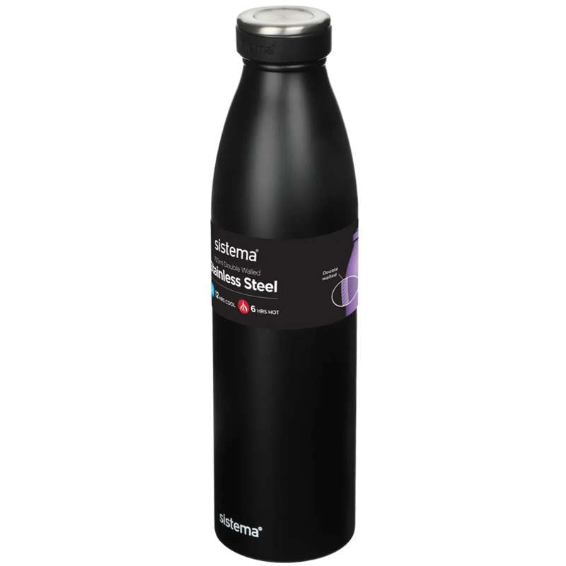 Sistema Termoflaska - Rostfritt Stål - 750 ml - Svart