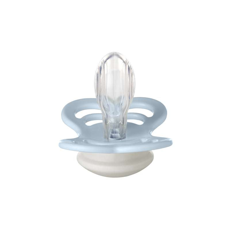 BIBS Symmetrisk Supreme-napp - strl. 2 - Silikon - GLOW - Baby Blue 