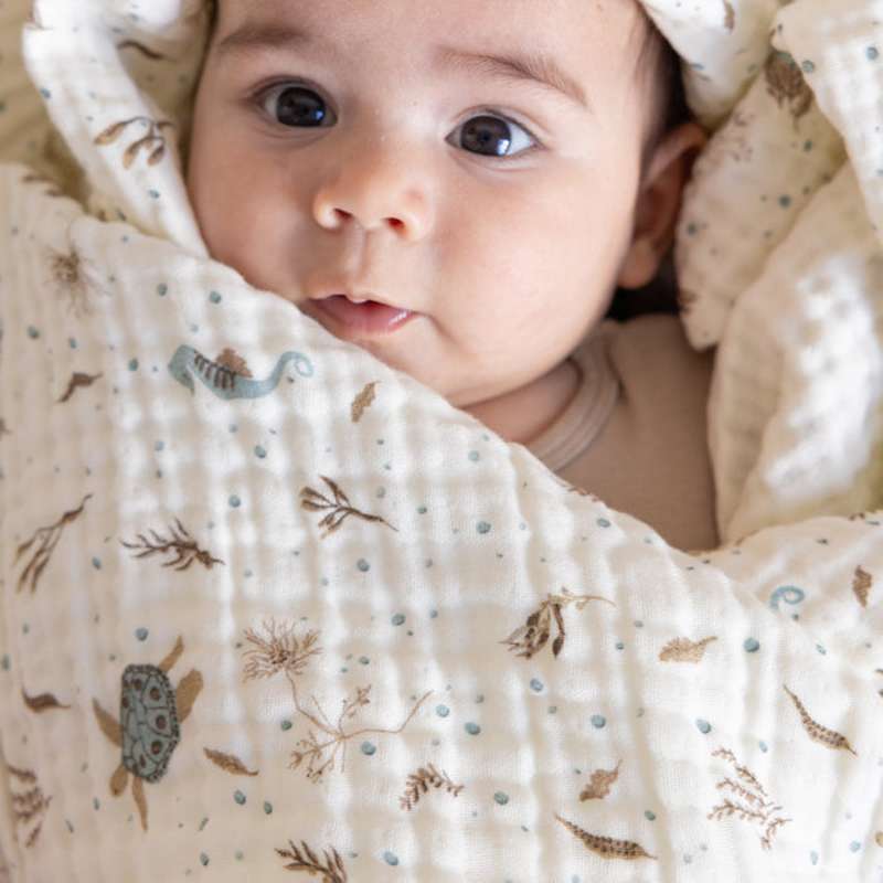 Cam Cam Copenhagen Muslin Babytäcke - GOTS - Havsäng 