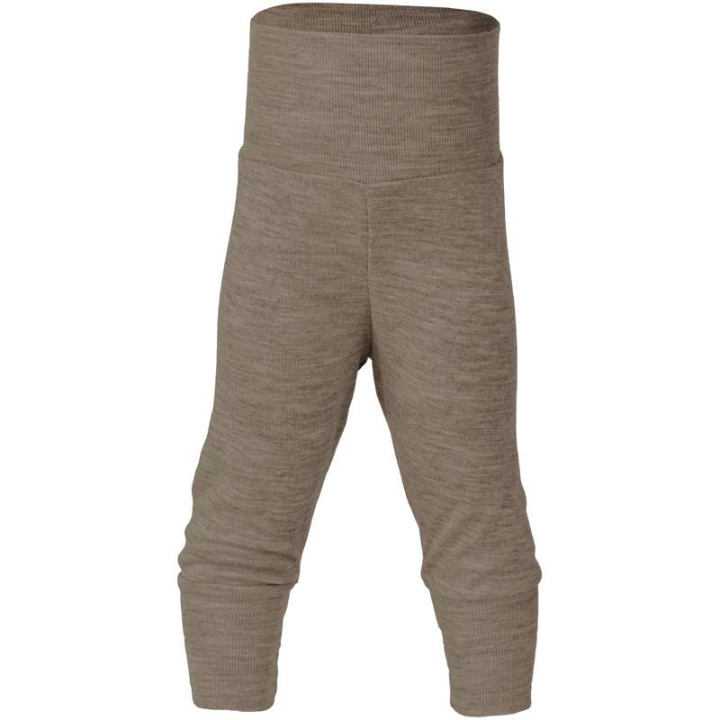 Engel Natur Babybyxa med midjeribb - Ull/Silke - Valnöt