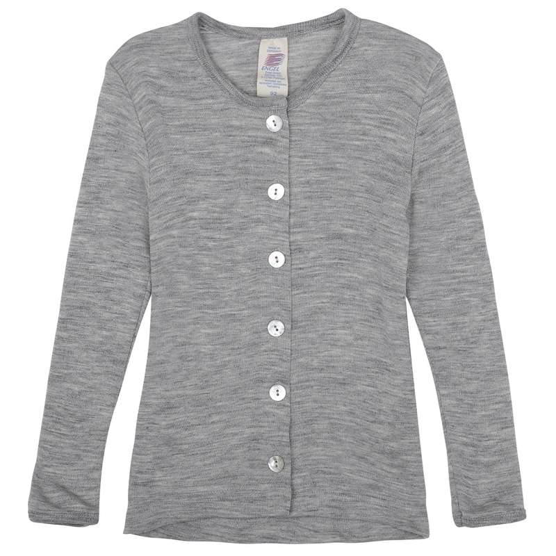 Engel Natur Cardigan til Baby - Uld/Silke - Grey Melange