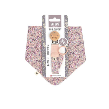 BIBS Tillbehör - Bandana Snytpåse och Nappsnodd - Liberty - Eloise/Blush 