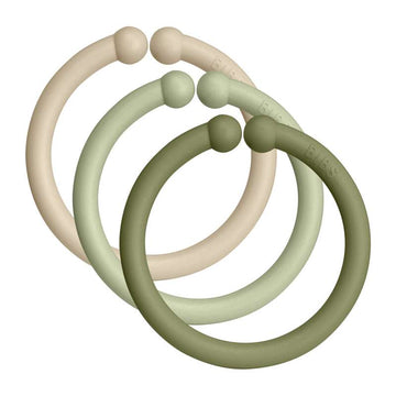 BIBS Loops - Upphängningsringar - 12-Pack - Vanilj/Salvia/Olive 