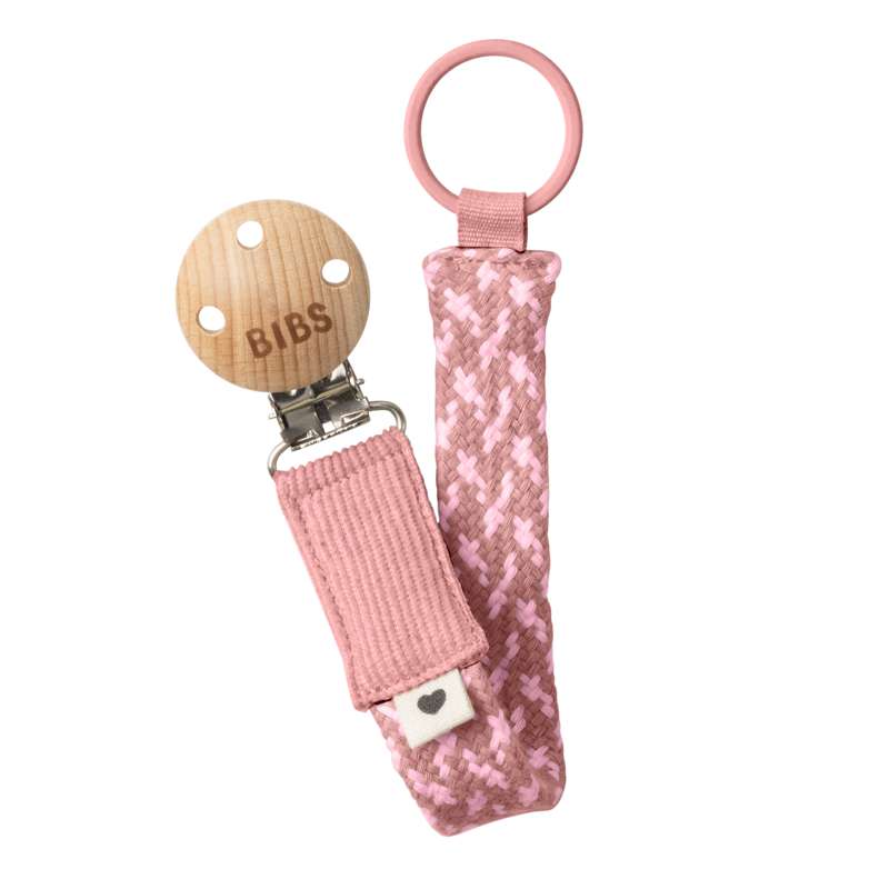 BIBS Tillbehör - Paci Braid Sutteband - Dammig Rosa/Baby Rosa 