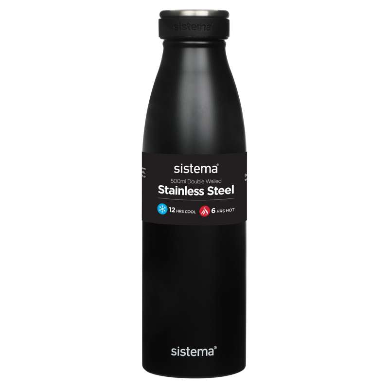 Sistema Termoflaska - Rostfritt Stål - 500 ml - Svart