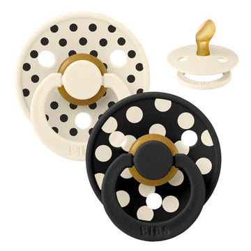 BIBS Anatomisk Colour Sut - 2-Pack - strl. 1 - naturgummi - Polka Studio - Ivory/Black 