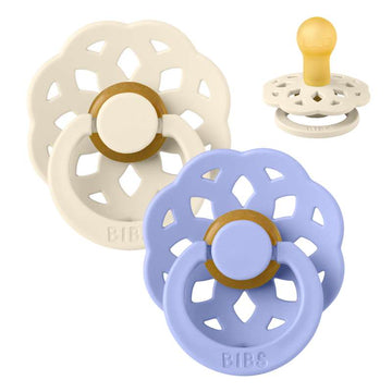 BIBS Rund Boheme-napp - 2-pack - strl. 1 - naturgummi - Ivory/Hush 