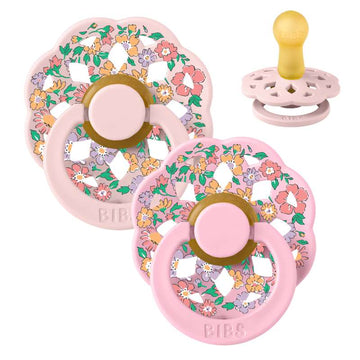 BIBS Rund Boheme-napp - 2-pack - strl. 2 - naturgummi - Liberty - Oscar Meadow/Blossom Mix 