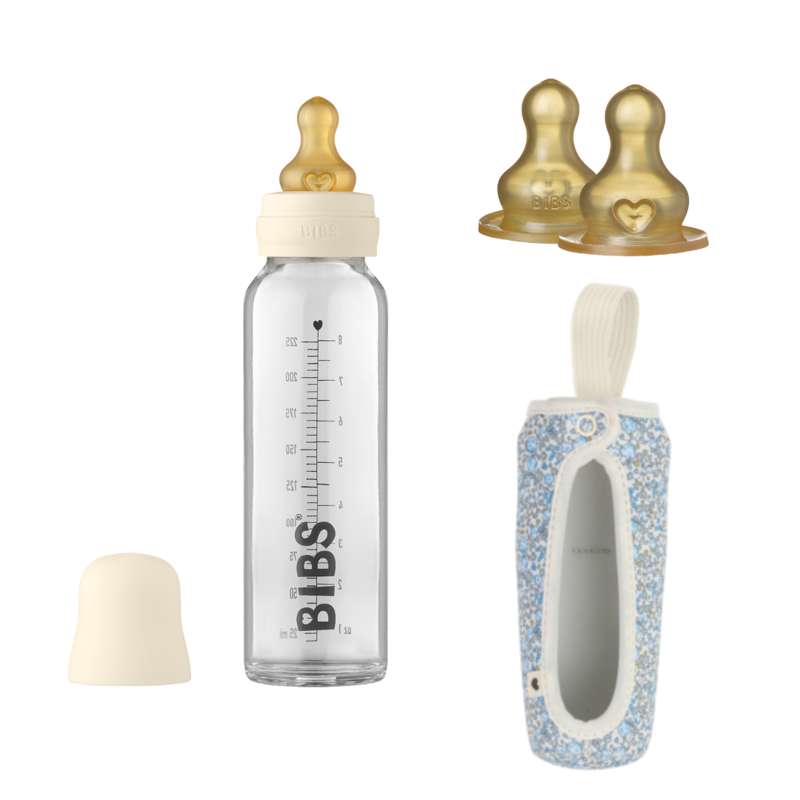 BIBS Flaskpaket - No12 - Stor - Ivory/Eloise Blå 