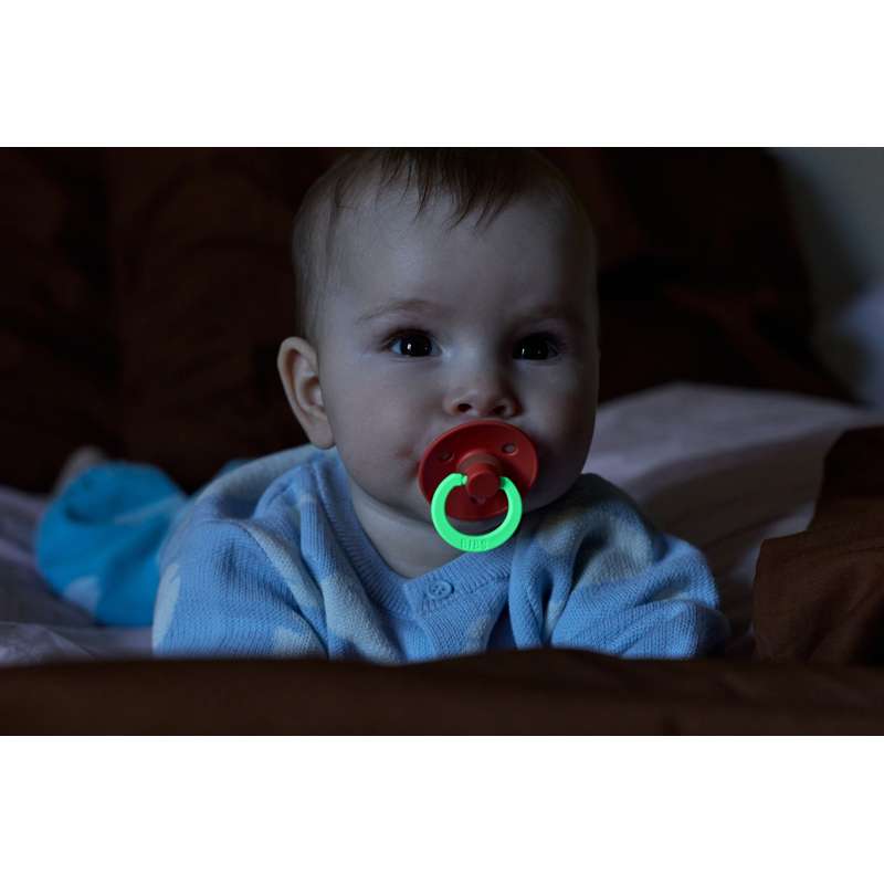BIBS Rund Colour Sut - Str. 3 - Naturgummi - GLOW - Tango