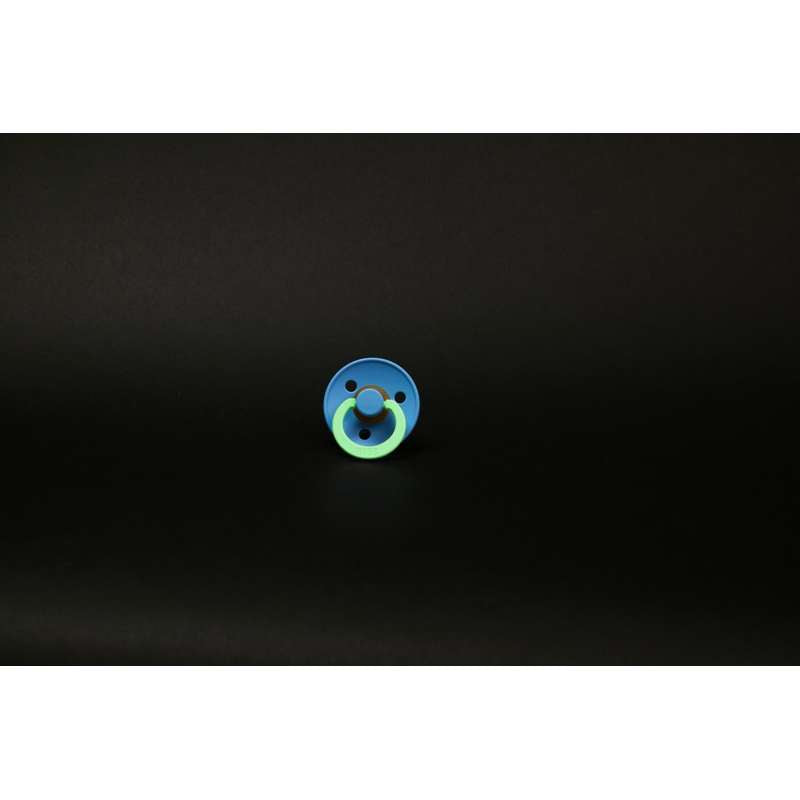 BIBS Rund Colour Sut - Str. 2 - Naturgummi - GLOW - Sky Blue