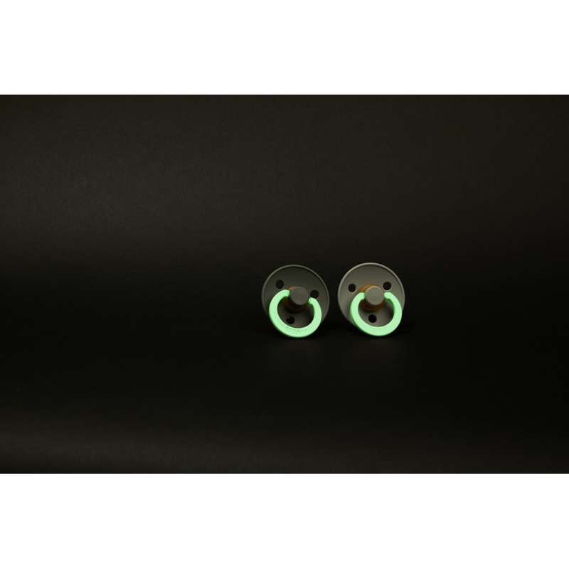 BIBS Rund Colour Sut - 2-Pak - Str. 2 - Naturgummi - GLOW - Sage/Pine