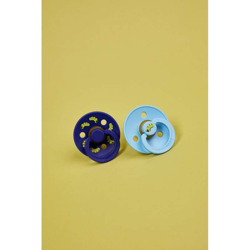 BIBS Rund Colour Sut - 2-Pak - Str. 2 - Naturgummi - Caterpillar Studio - Breeze/Sonic