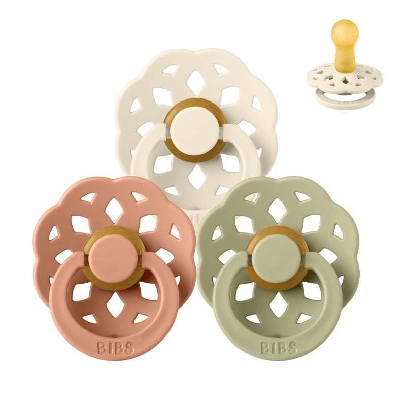 BIBS Rund Boheme Napp - Sampack - 3 st. - strl. 2 - Mjuk Höst 