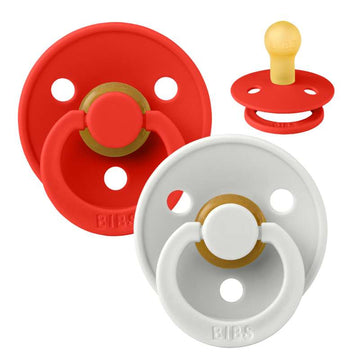 Bibs Rund Colour Napp - 2-Pack - strl. 1 - naturgummi - Candy Apple/Haze 