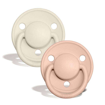 BIBS Rund De Lux Sut - 2-Pak - Onesize - Silikone - Ivory/Blush