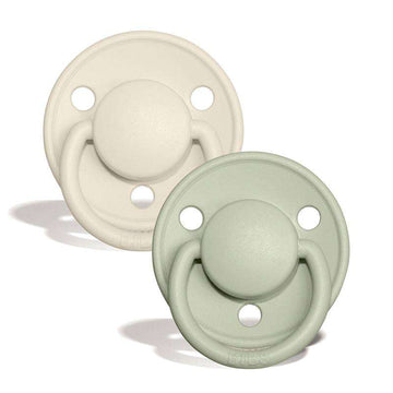 BIBS Rund De Lux Sut - 2-Pak - Onesize - Silikone - Ivory/Sage