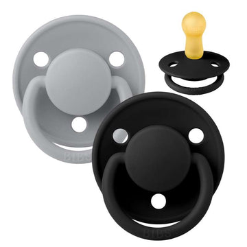 BIBS De Lux Sut - 2-Pack - Storlek 2 - Naturgummi - Cloud/Black