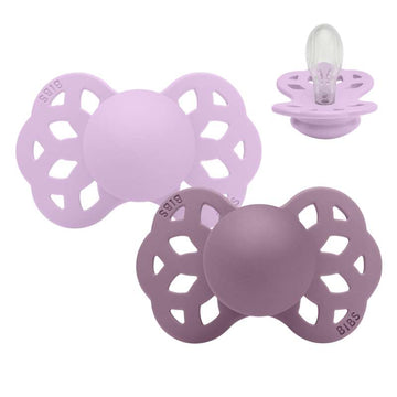 BIBS Symmetrisk Infinity Napp - 2-pack - Stl. 2 - Silikon - Violet Sky/Mauve