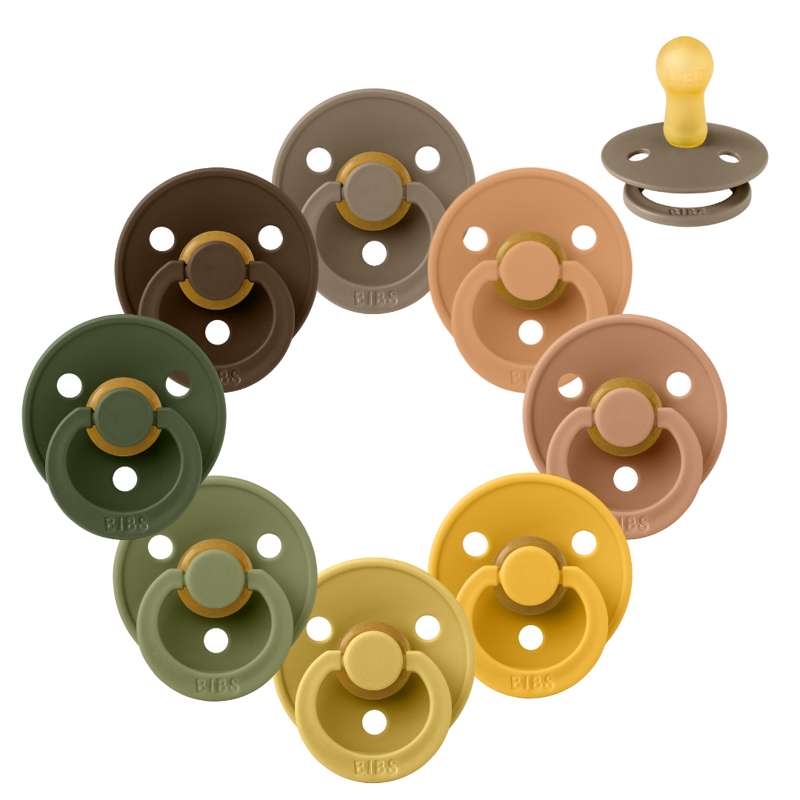 Bibs Rund Colour Napp - Sampak - 8 st. - strl. 2 - Höstlycka 
