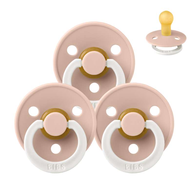Bibs Rund Colour Napp - Sampak - 3 st. - strl. 1 - GLOW - Blush 