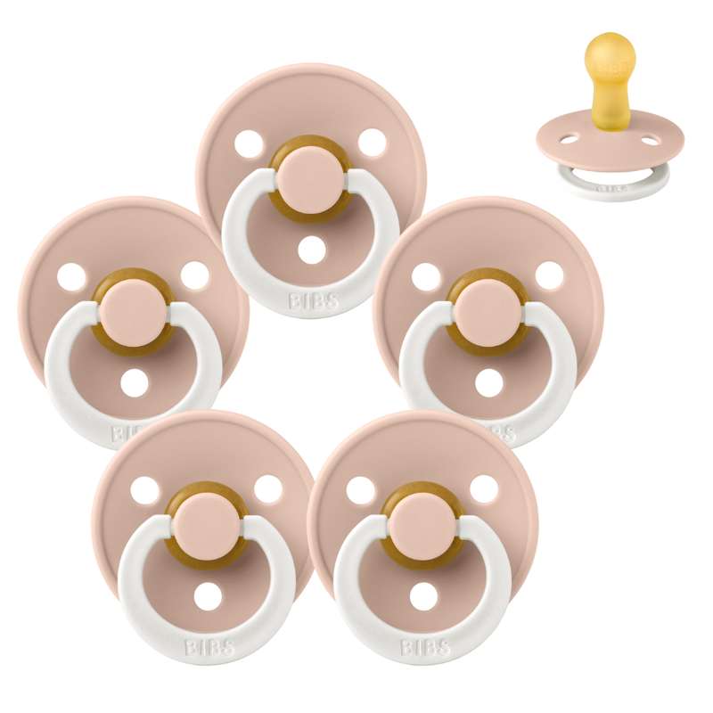 Bibs Rund Colour Napp - Sampak - 5 st. - strl. 2 - GLOW - Blush 