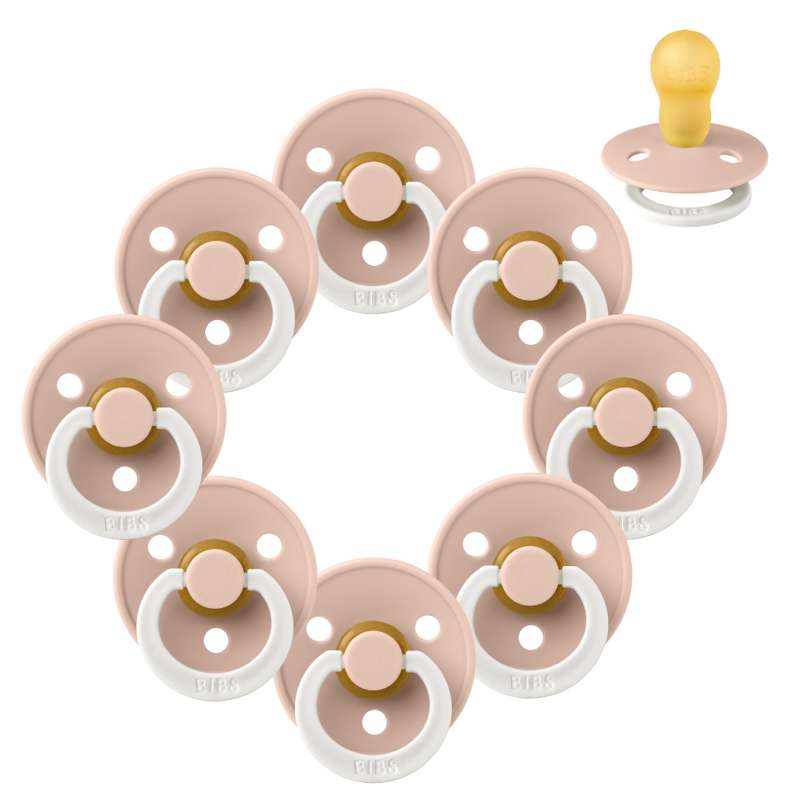 Bibs Rund Colour Napp - Sampak - 8 st. - strl. 3 - GLOW - Blush 