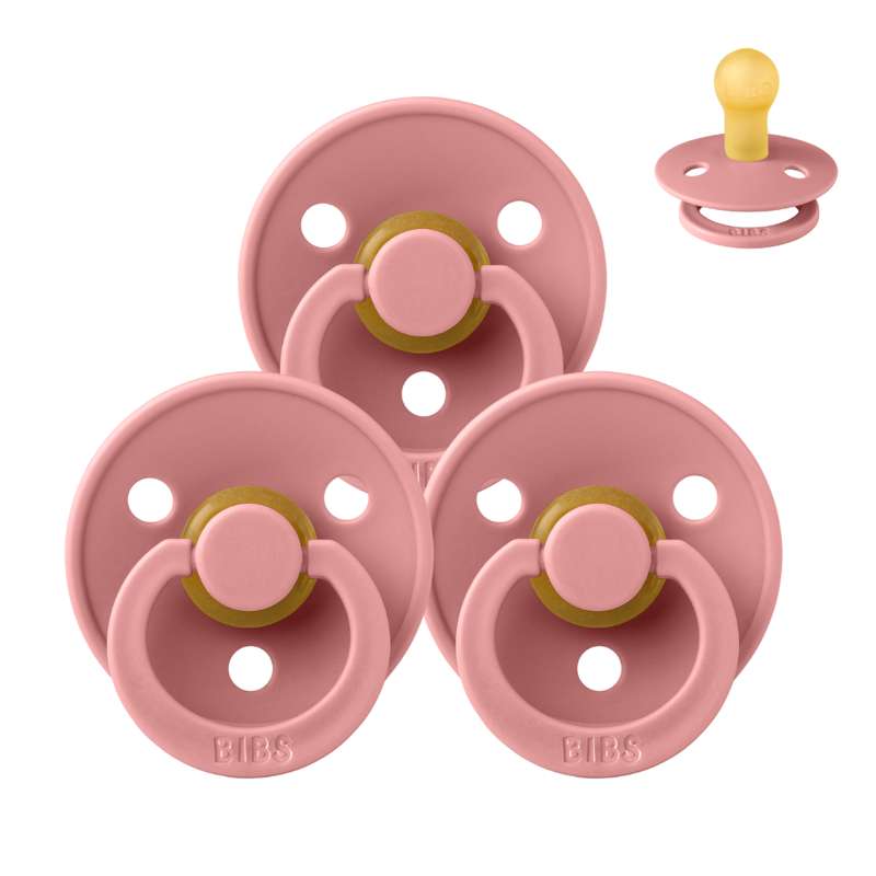 Bibs Rund Colour Napp - Sampak - 3 st. - strl. 1 - Dusty Pink 