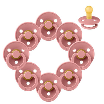Bibs Rund Colour Napp - Sampak - 8 st. - strl. 1 - Dusty Pink 