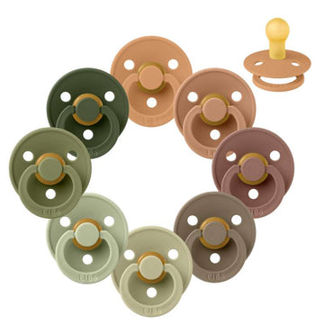 Bibs Rund Colour Napp - Sampack - 8 st. - strl. 1 - Grön och Terracotta 