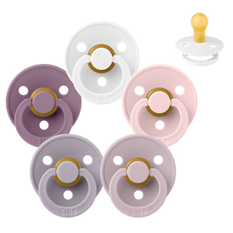 Bibs Rund Colour Napp - Sampak - 5 st. - strl. 1 - Underbara syren 