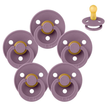 Bibs Rund Colour Napp - Sampak - 5 st. - strl. 2 - Mauve 
