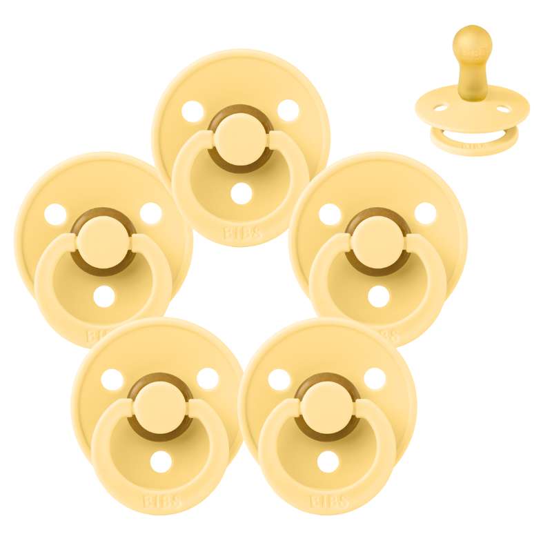 Bibs Rund Colour Napp - Sampak - 5 st. - strl. 2 - Ljus Smör 