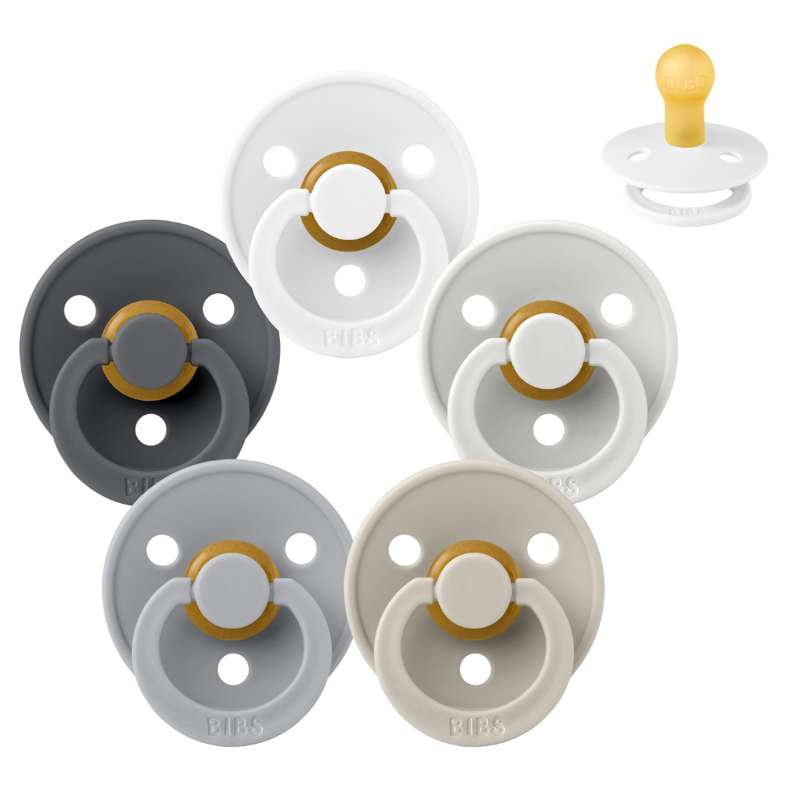 Bibs Rund Colour Napp - Sampak - 5 st. - strl. 1 - Regnig dag 
