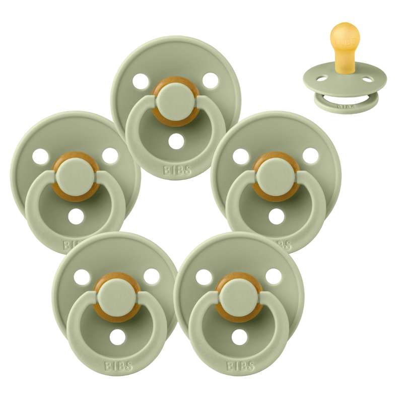 Bibs Rund Colour Napp - Sampack - 5 st. - strl. 1 - Salvia 