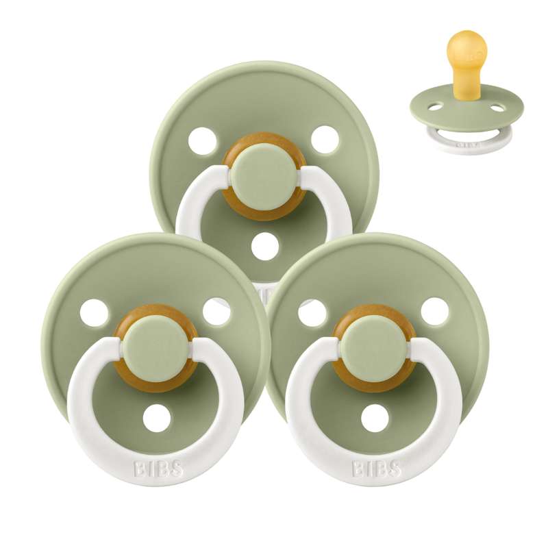 Bibs Rund Colour Napp - Sampak - 3 st. - strl. 1 - GLOW - Salvia 