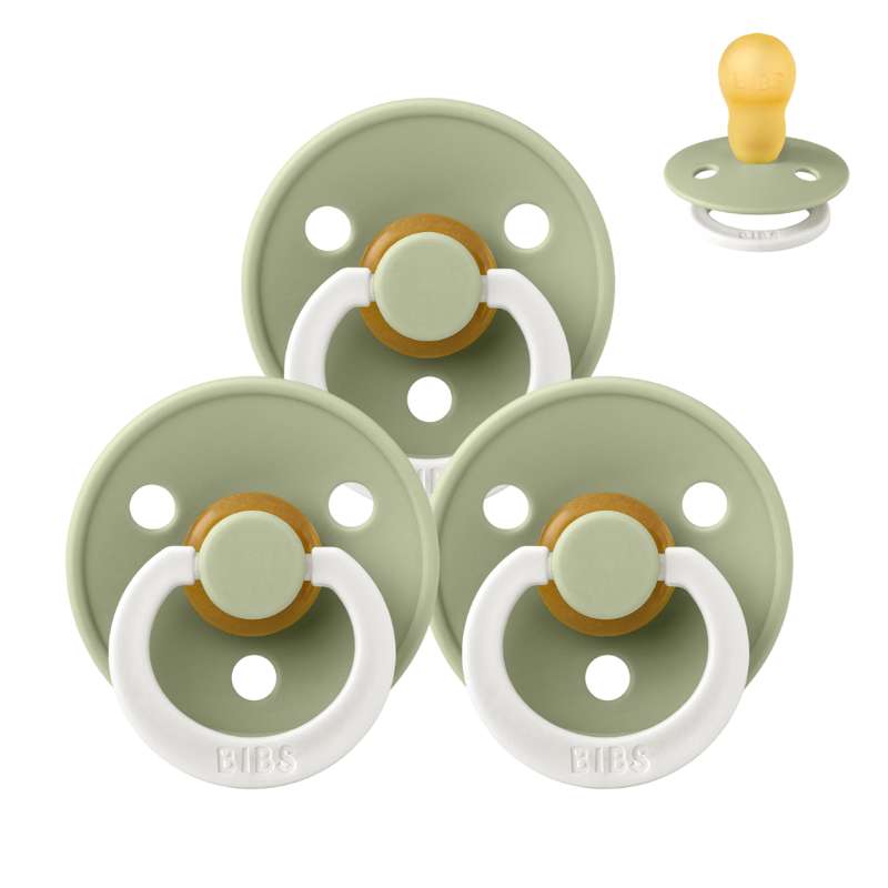 Bibs Rund Colour Napp - Sampak - 3 st. - strl. 3 - GLOW - Salvia 