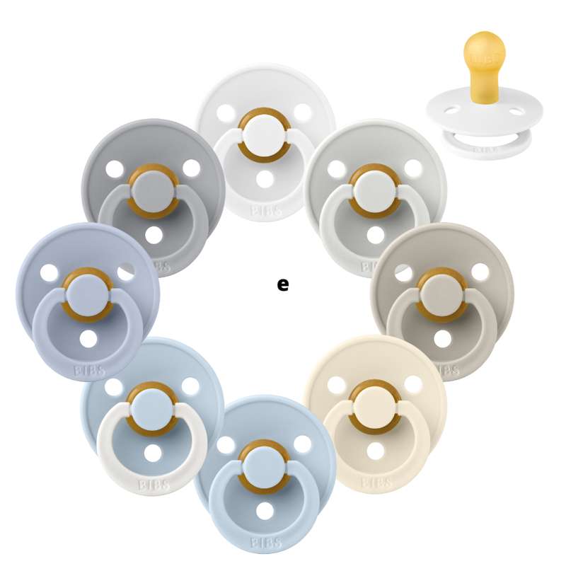 Bibs Rund Colour Napp - Sampak - 8 st. - strl. 1 - Mjuk och klar 