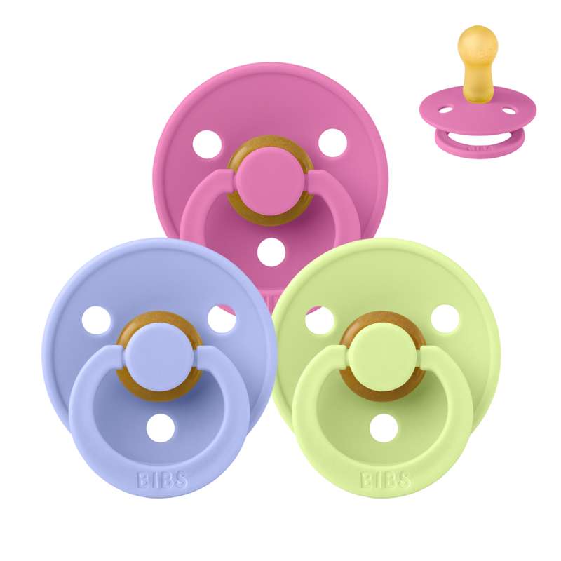 Bibs Rund Colour Napp - Sampack - 3 st. - strl. 2 - Sweet Sorbet 
